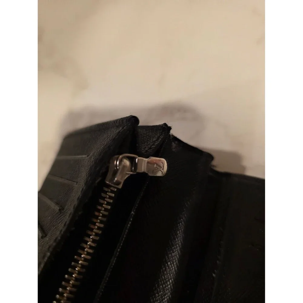 Louis Vuitton Damier Graphite Long Wallet Black Gray Made in France